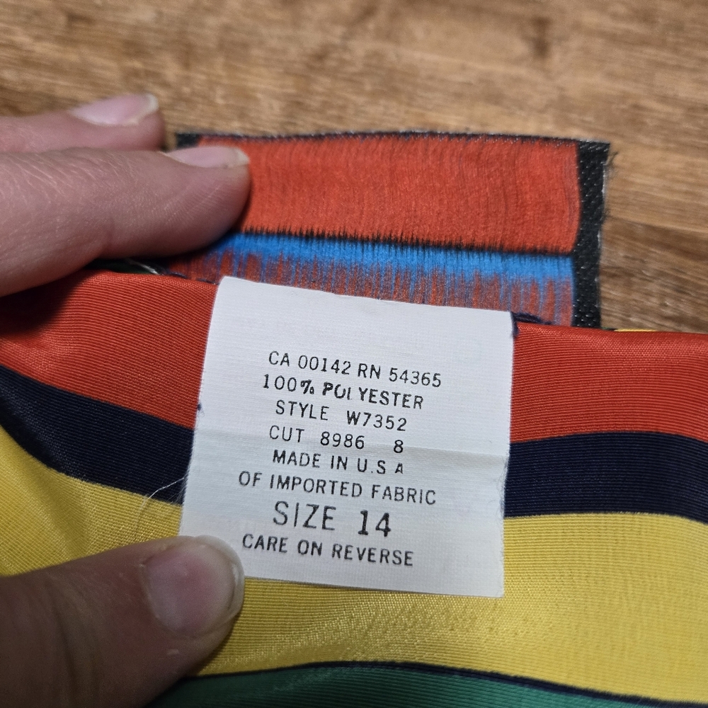 🇺🇸TanJay Collections Internationale Size 14 Vintage  Striped Blouse - Picture 6 of 6